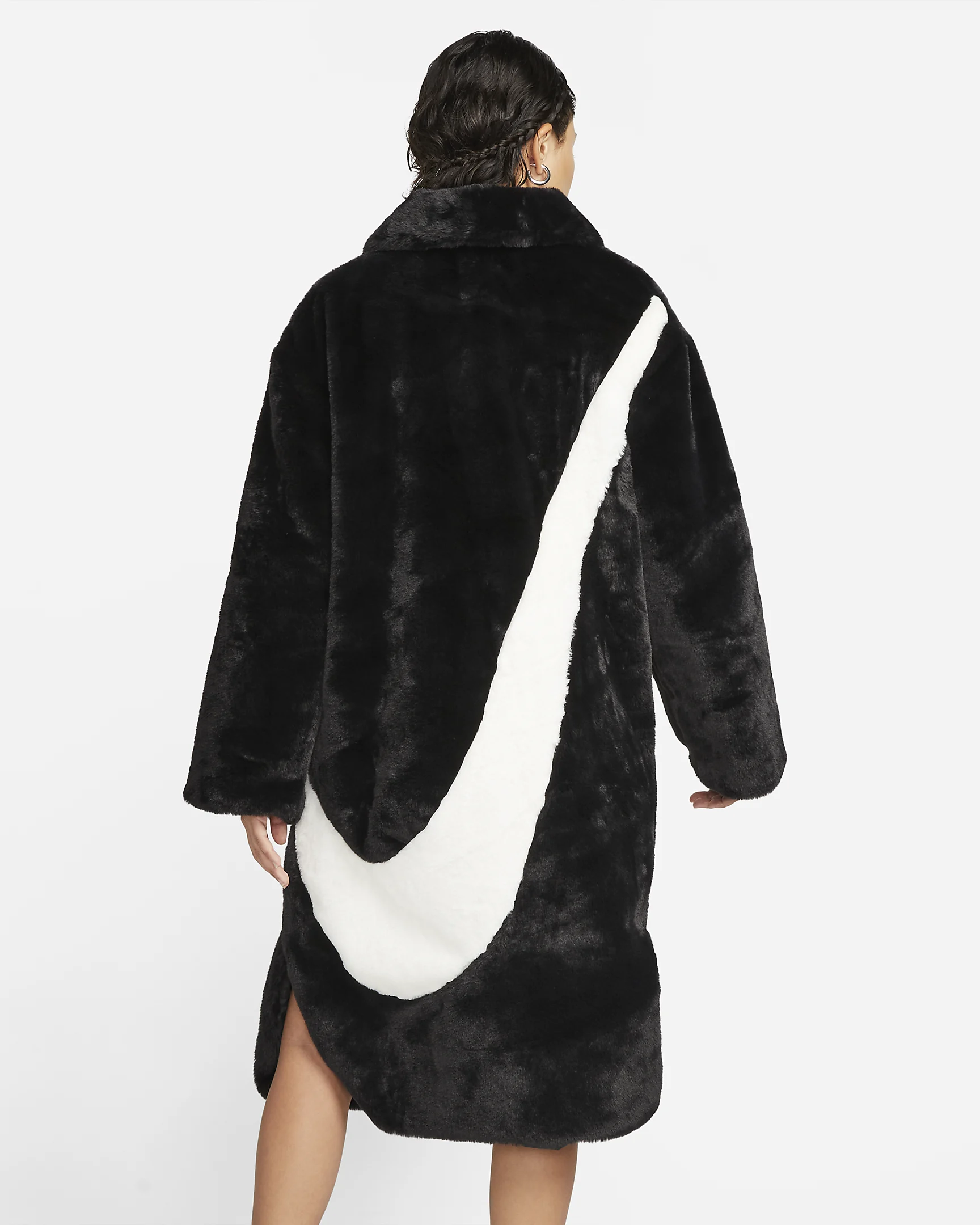 Nike Sportswear Lang damesjack van imitatiebont