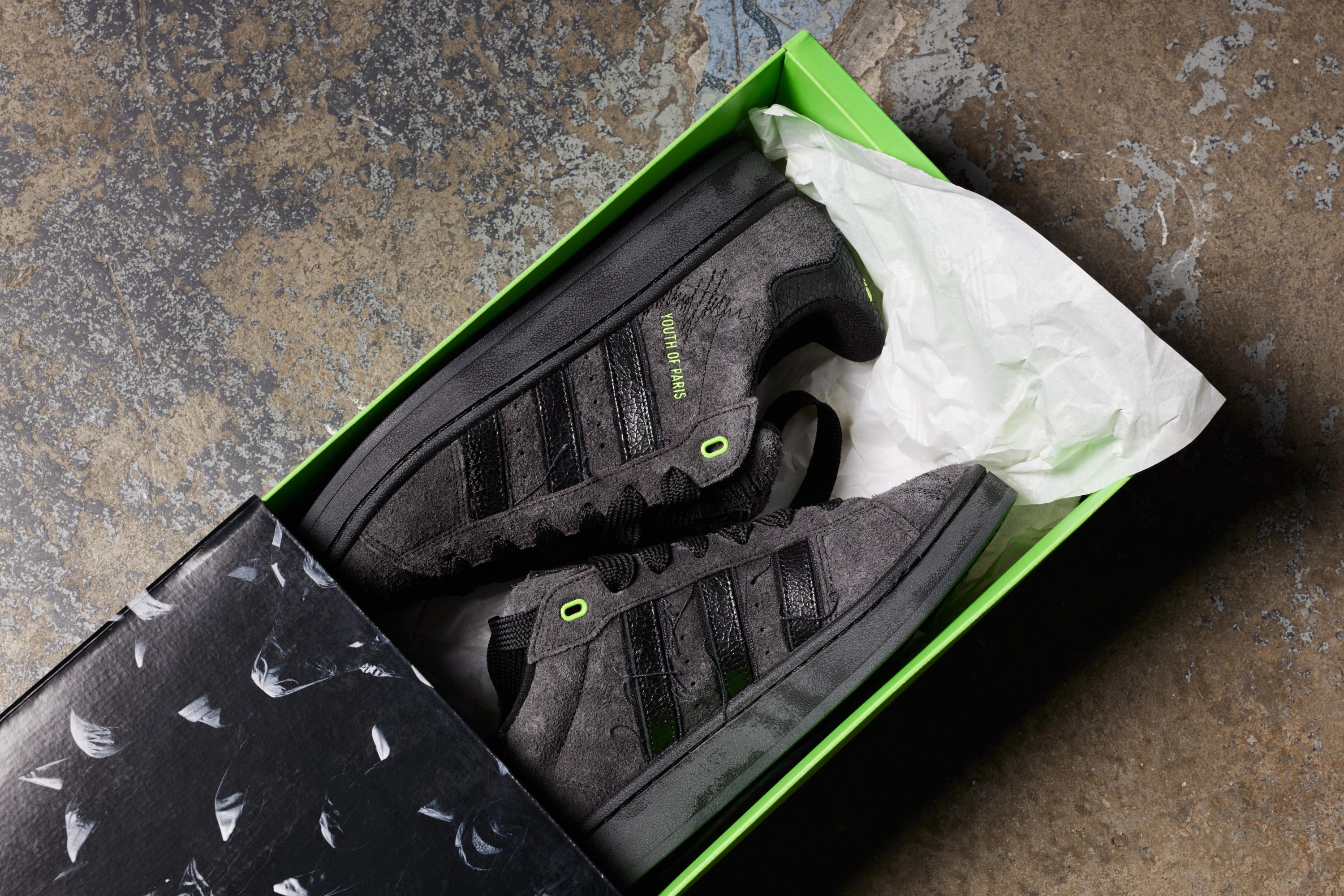 Youth of Paris x adidas Campus 00s 'Black' IE8349 shoe box