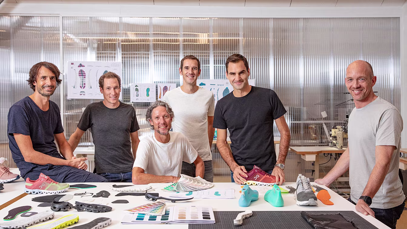 Roger Federer with On team