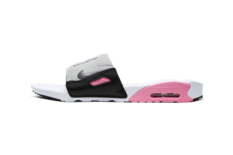 nike air max 90 slide sandal smoke grey black volt white rose pure platinum cool grey BQ4635 001 002 100 release date info photos price