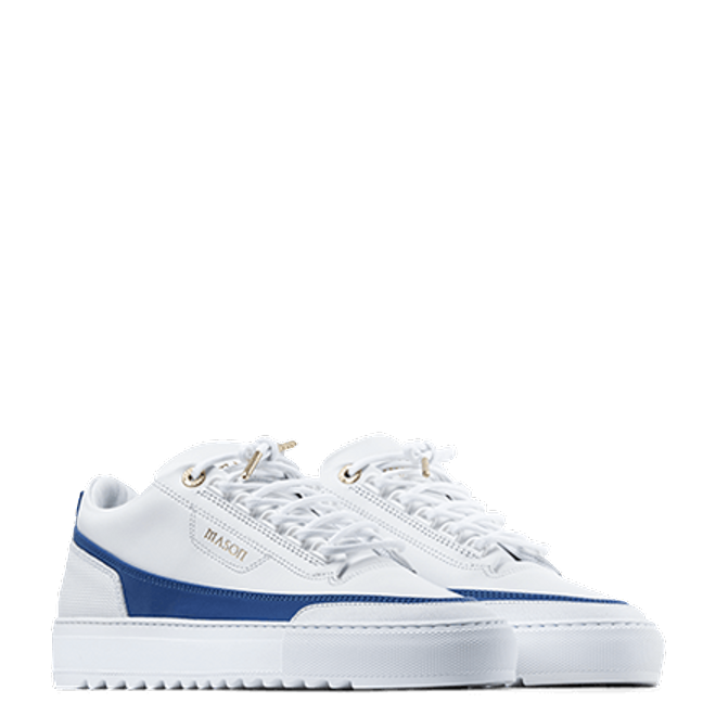 Mason Garments Firenze Leather White / Blue SS20-14C