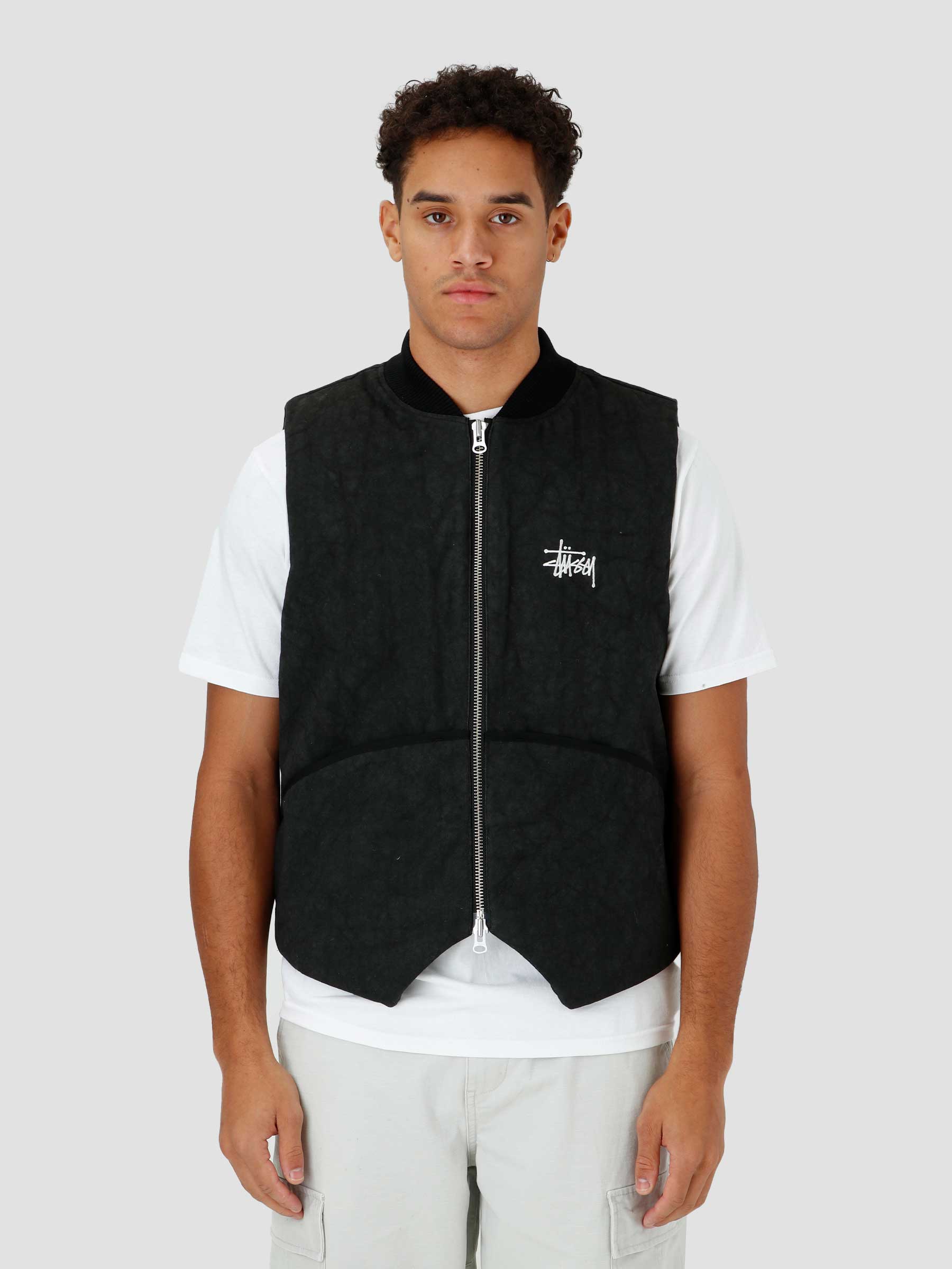Stussy Washed Canvas Primaloft Vest Black