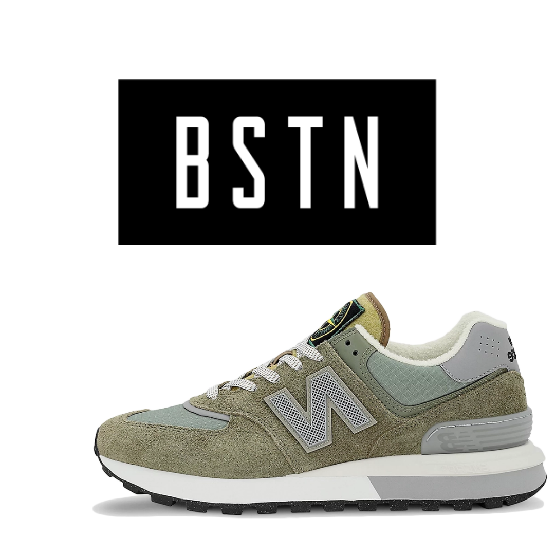 Where to Cop - Stone Island x New Balance 574 Legacy 'Green' met BSTN logo