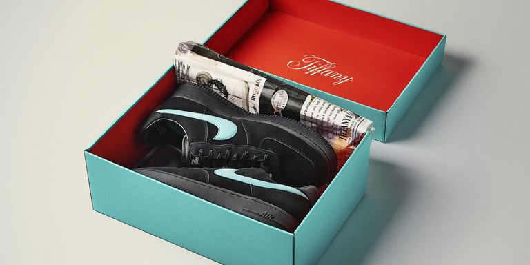 Black Tiffany & Co x Nike Air Force 1 in box
