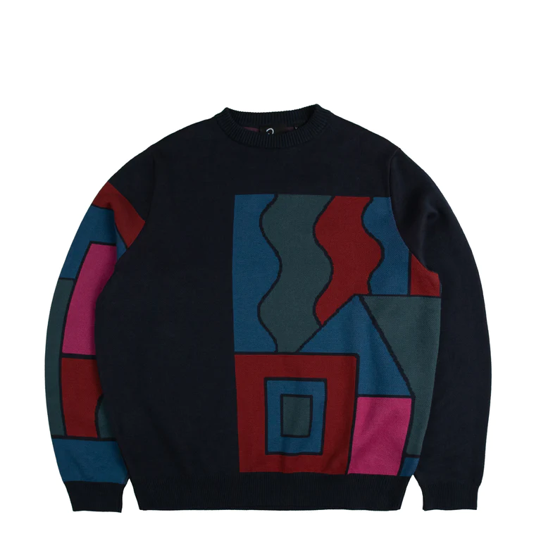 BY PARRA BLOCKED LANDSCAPE KNITTED PULLOVER