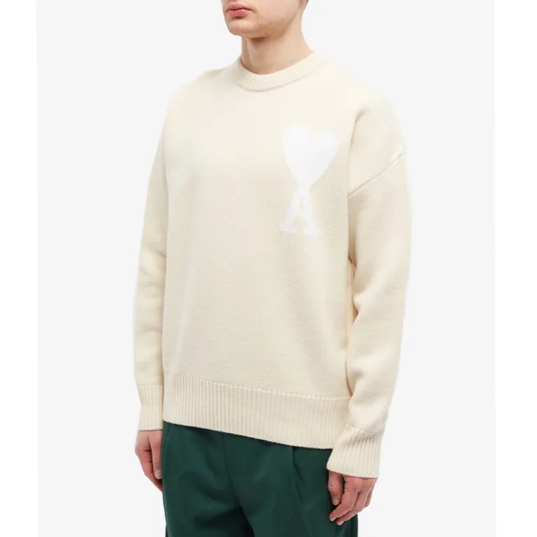 AMI TONAL LARGE A HEART CREW KNIT