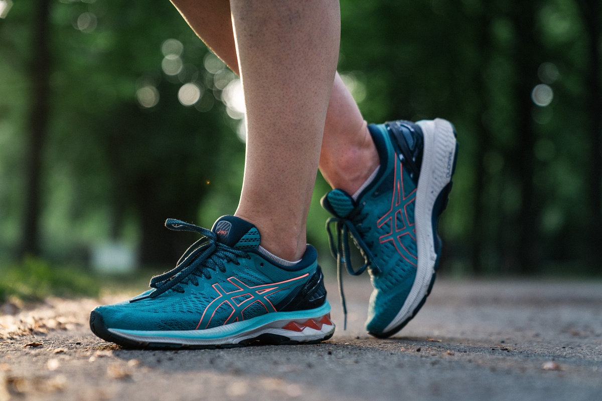 asics on feet