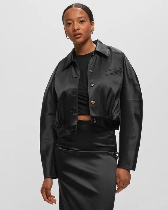 GANNI DOUBLE SATIN SHORT JACKET