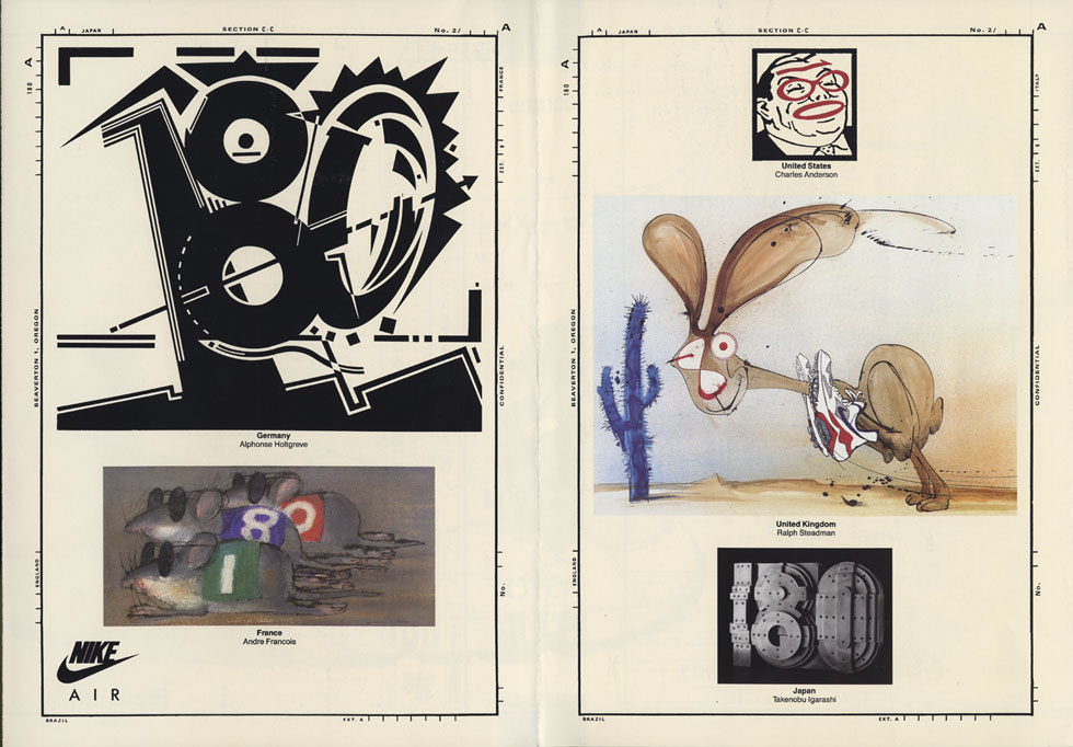 Marketing designs for the Air Max 180.