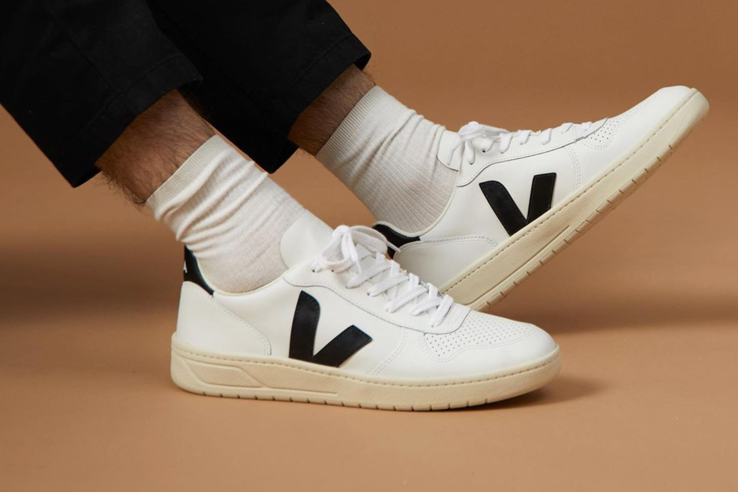 black and white veja sneakers