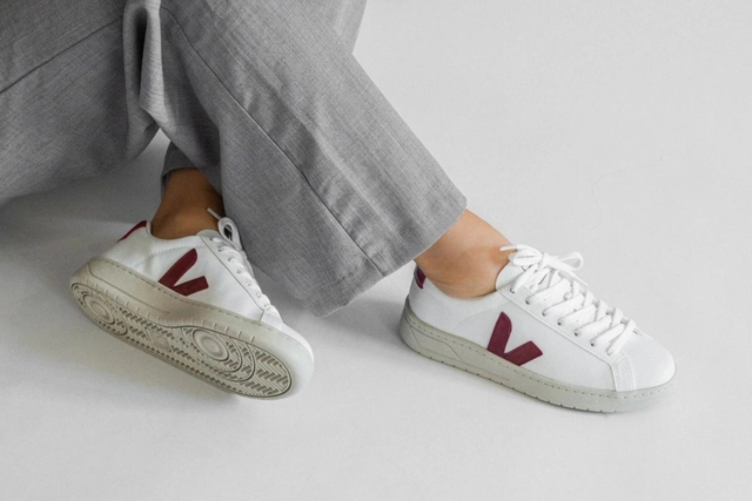 red and white veja sneakers