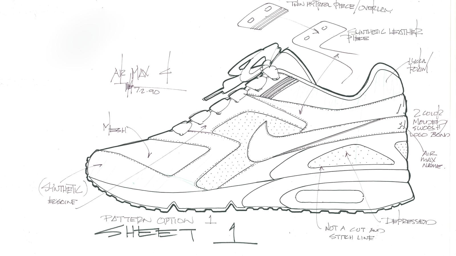 side sketch of the nike air max bw design