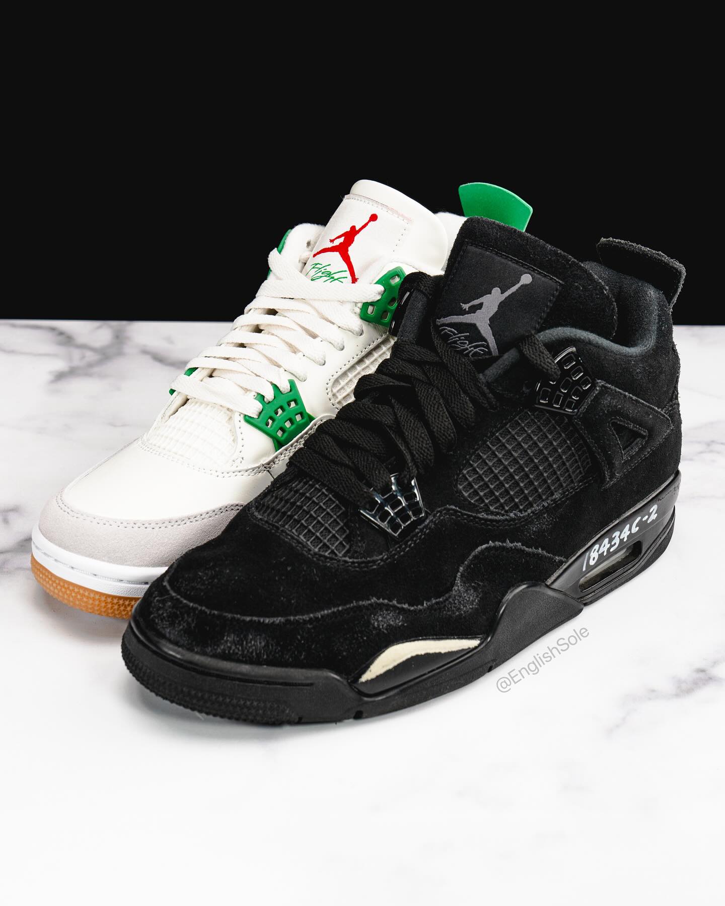 Nike SB x Air Jordan 4 'Wear Test Sample' and 'Pine Green'